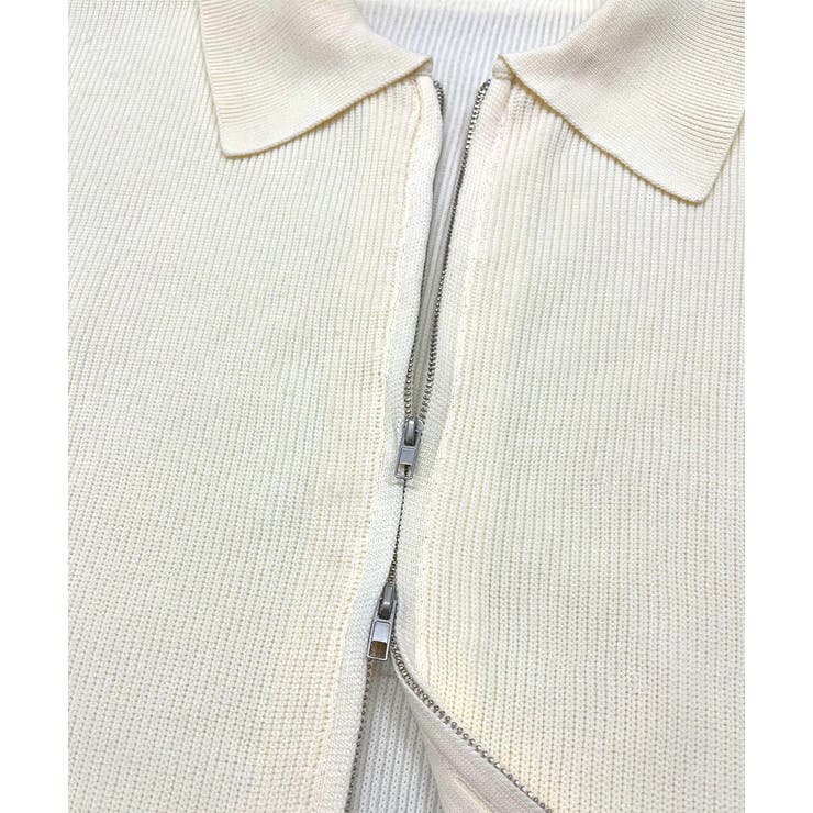 ダブルジップポロニットカーディガン | ad thie | 詳細画像48 