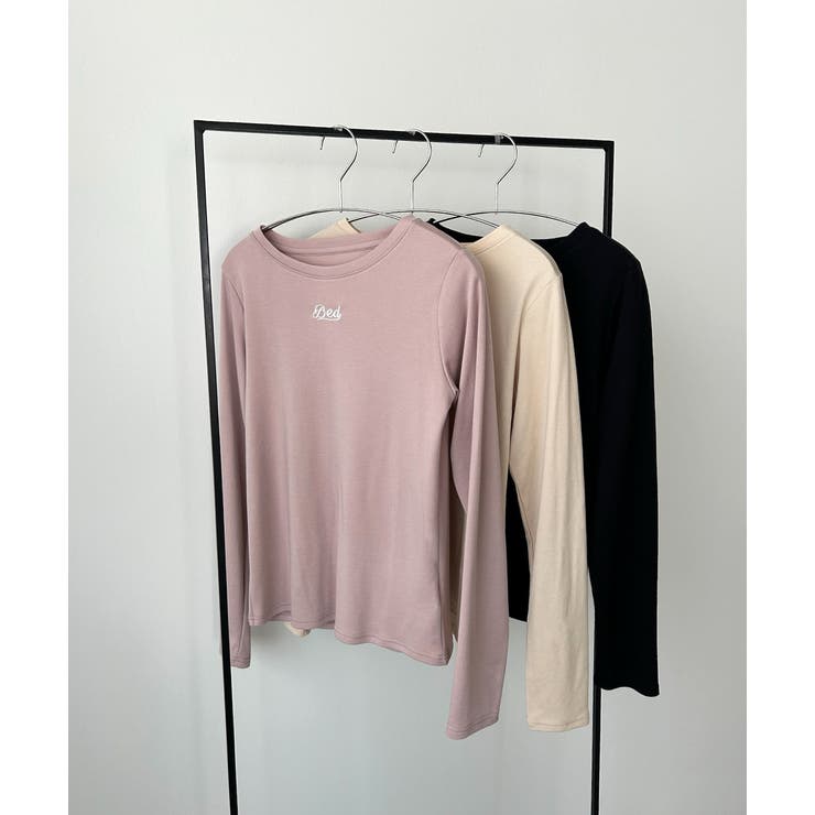 ロゴ刺繍スムースロングTシャツルームウェア | ad thie | 詳細画像33 