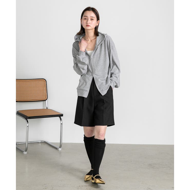 スムースダブルジップパーカールームウェア	 | ad thie | 詳細画像10 