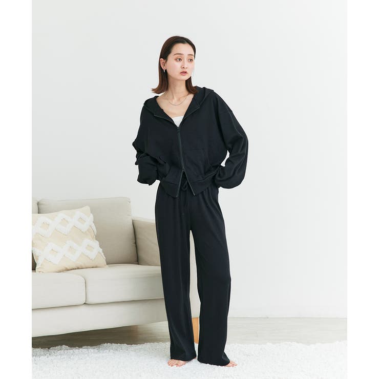 スムースダブルジップパーカールームウェア	 | ad thie | 詳細画像12 