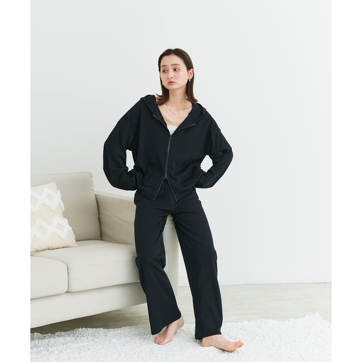 スムースダブルジップパーカールームウェア	 | ad thie | 詳細画像16 