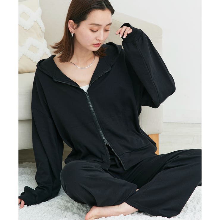 スムースダブルジップパーカールームウェア	 | ad thie | 詳細画像17 