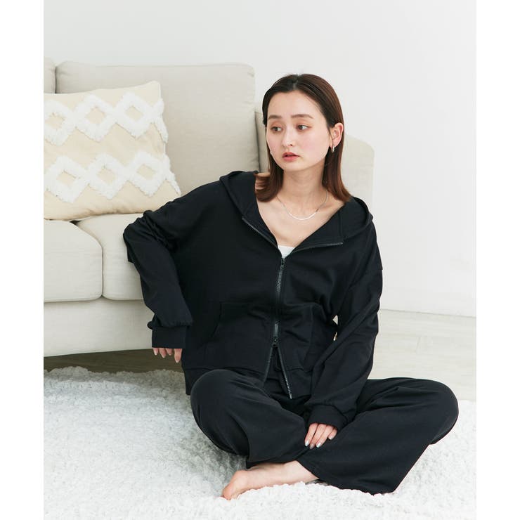 スムースダブルジップパーカールームウェア	 | ad thie | 詳細画像19 