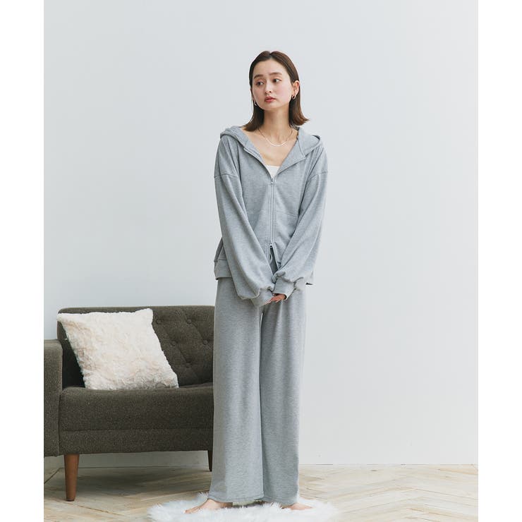 スムースダブルジップパーカールームウェア	 | ad thie | 詳細画像2 