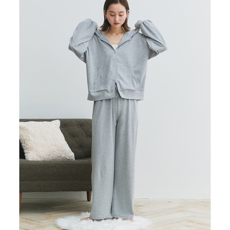 スムースダブルジップパーカールームウェア	 | ad thie | 詳細画像3 