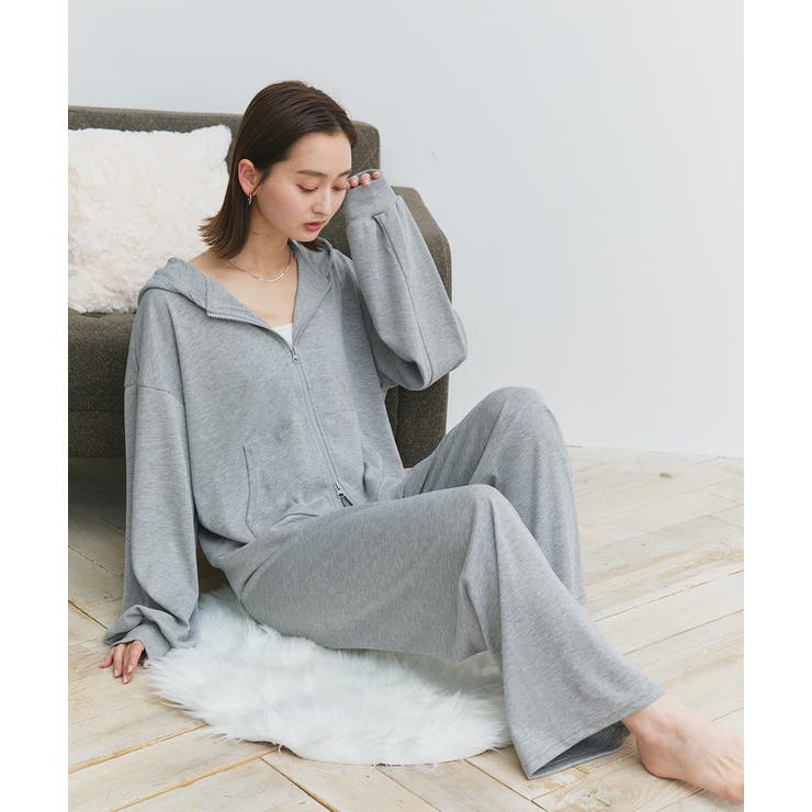 スムースダブルジップパーカールームウェア	 | ad thie | 詳細画像4 