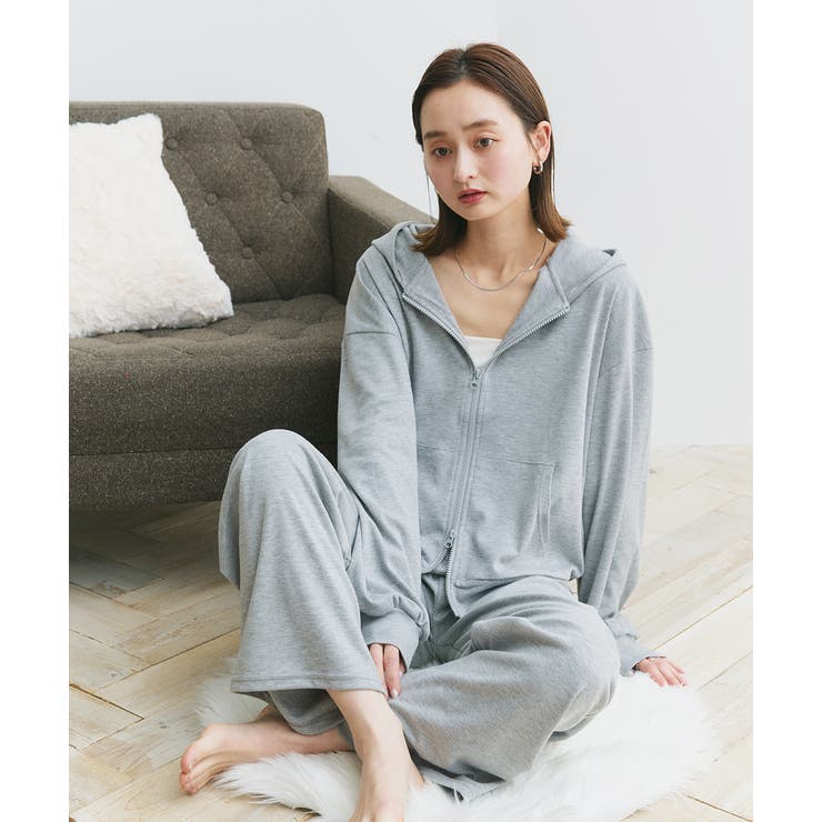 スムースダブルジップパーカールームウェア	 | ad thie | 詳細画像6 