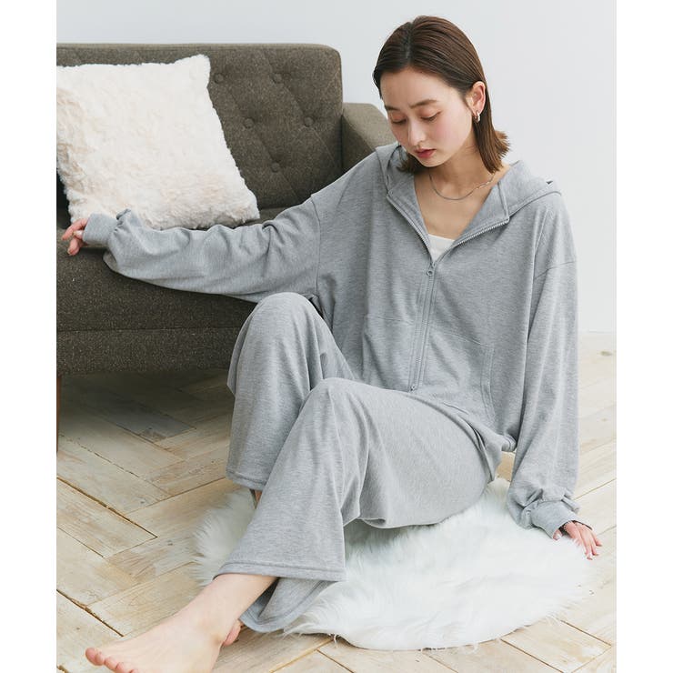 スムースダブルジップパーカールームウェア	 | ad thie | 詳細画像7 