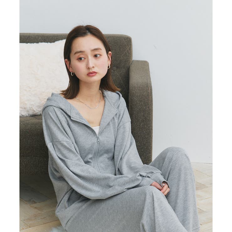 スムースダブルジップパーカールームウェア	 | ad thie | 詳細画像8 