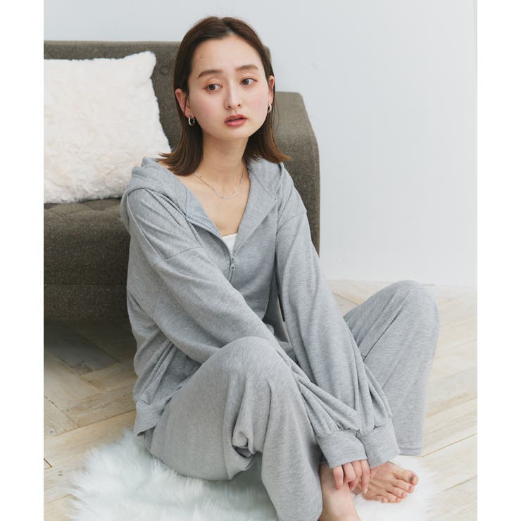 スムースダブルジップパーカールームウェア	 | ad thie | 詳細画像9 