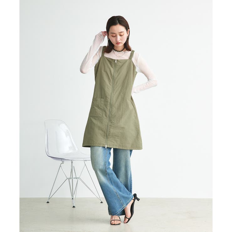 ナイロンダブルジップミニワンピース | ad thie | 詳細画像33 