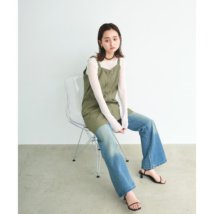 ナイロンダブルジップミニワンピース | ad thie | 詳細画像42 