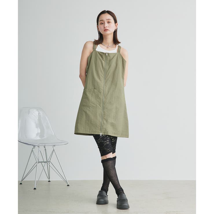 ナイロンダブルジップミニワンピース | ad thie | 詳細画像43 