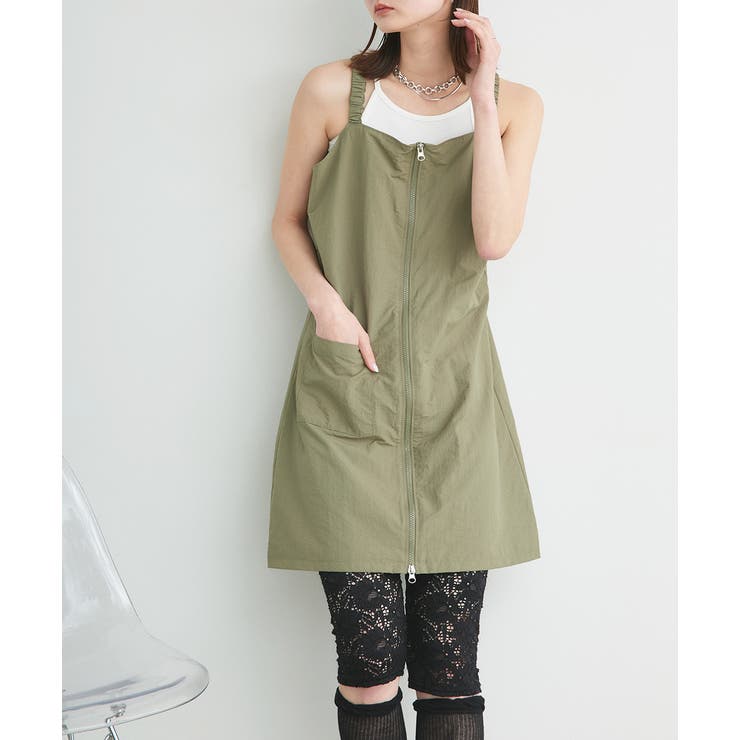 ナイロンダブルジップミニワンピース | ad thie | 詳細画像44 