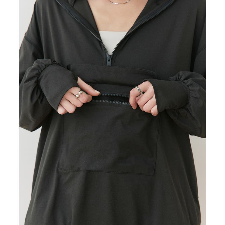 UVカットラッシュガード ハーフジップアノラックパーカー | ad thie | 詳細画像16 