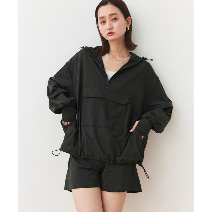 UVカットラッシュガード ハーフジップアノラックパーカー | ad thie | 詳細画像18 