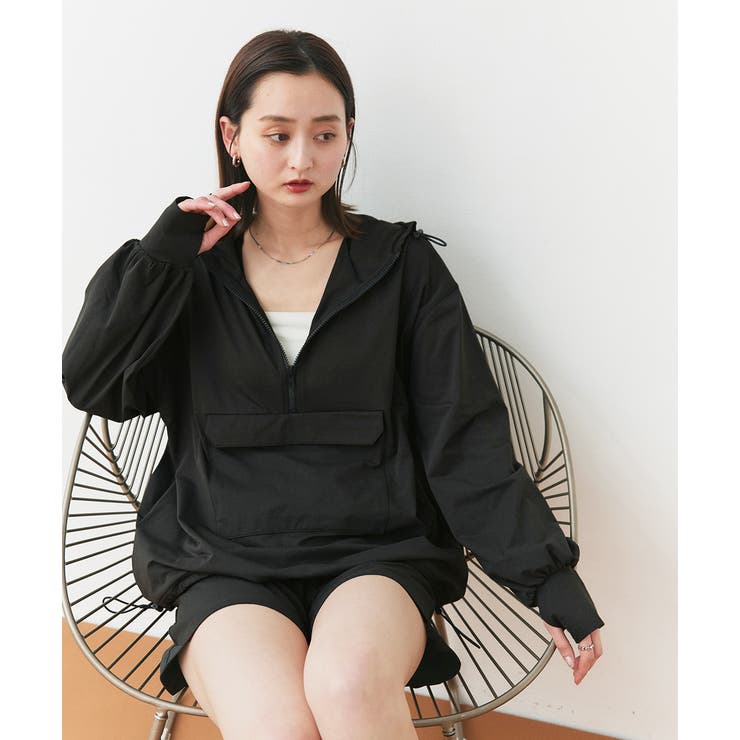 UVカットラッシュガード ハーフジップアノラックパーカー | ad thie | 詳細画像22 