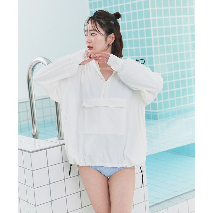 UVカットラッシュガード ハーフジップアノラックパーカー | ad thie | 詳細画像29 