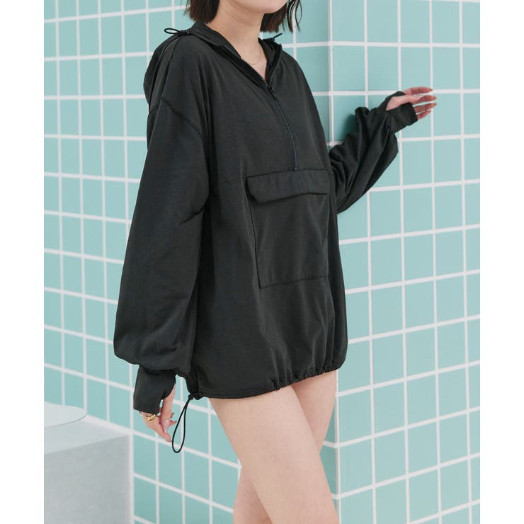 UVカットラッシュガード ハーフジップアノラックパーカー | ad thie | 詳細画像4 