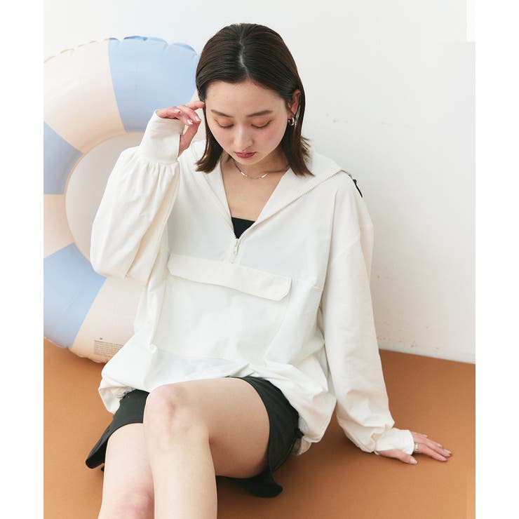 UVカットラッシュガード ハーフジップアノラックパーカー | ad thie | 詳細画像42 