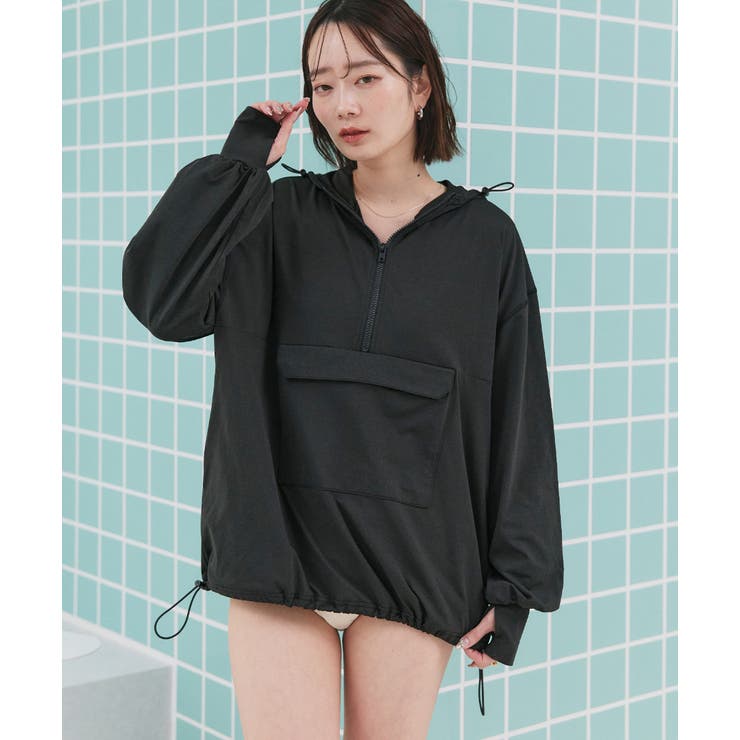 UVカットラッシュガード ハーフジップアノラックパーカー | ad thie | 詳細画像5 