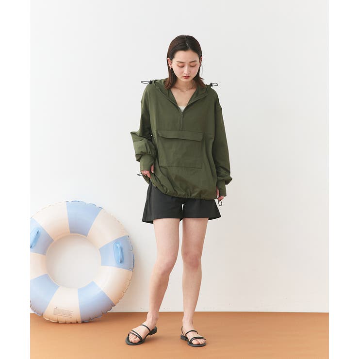 UVカットラッシュガード ハーフジップアノラックパーカー[品番