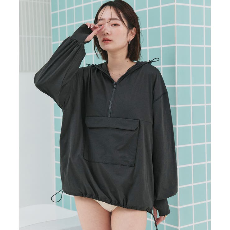 UVカットラッシュガード ハーフジップアノラックパーカー | ad thie | 詳細画像6 