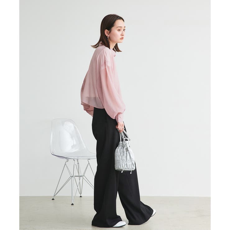 ショート丈シアーシャツ 半袖リブTシャツセット | ad thie | 詳細画像26 