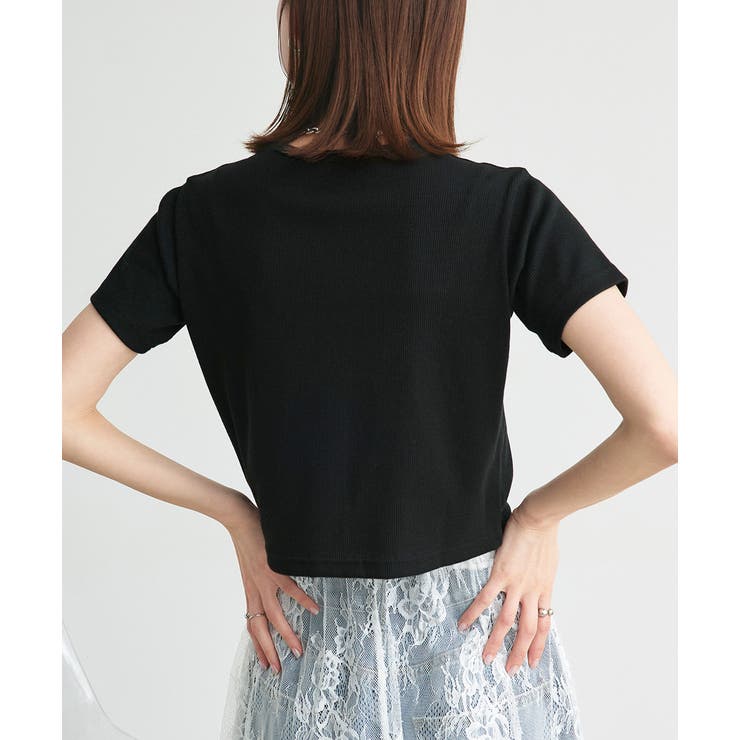 ショート丈シアーシャツ 半袖リブTシャツセット | ad thie | 詳細画像51 