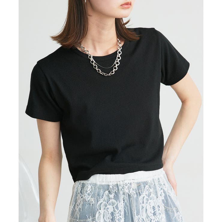 ショート丈シアーシャツ 半袖リブTシャツセット | ad thie | 詳細画像52 