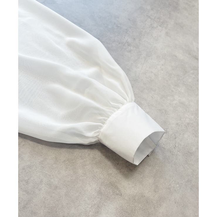 ショート丈シアーシャツ 半袖リブTシャツセット | ad thie | 詳細画像57 