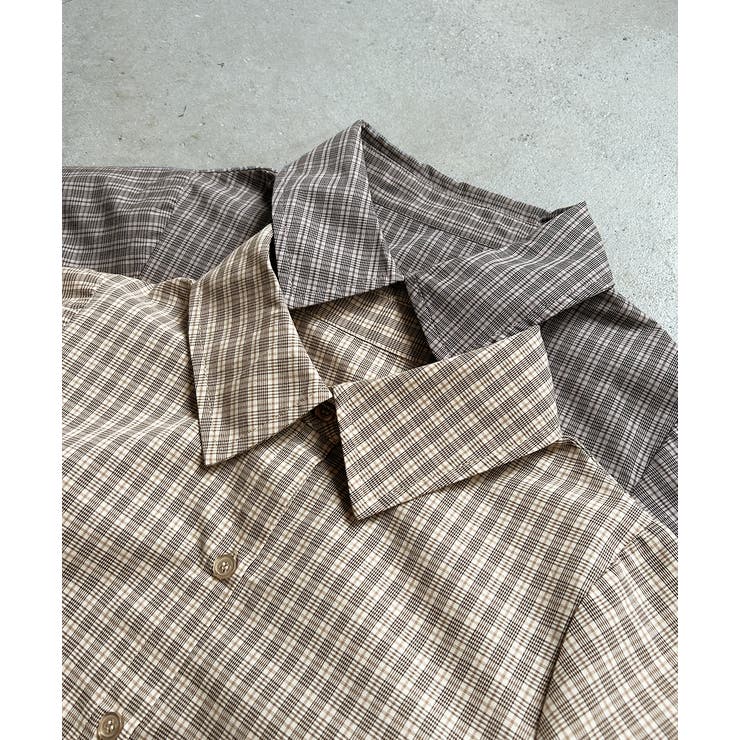 ショート丈ドロストチェックシャツ | ad thie | 詳細画像36 