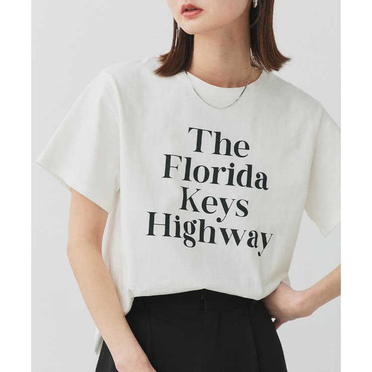 オフホワイト×ブラック | ベーシックロゴプリントTシャツ | ad thie