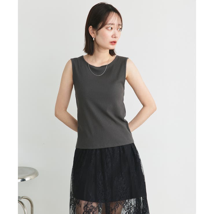 前後2wayリブタンクトップ | ad thie | 詳細画像32 