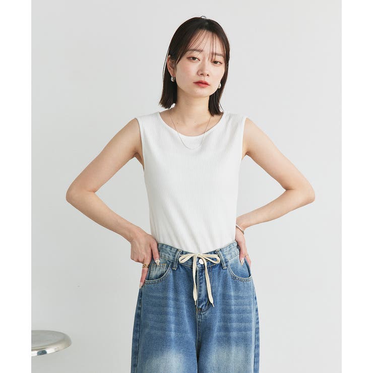 前後2wayリブタンクトップ | ad thie | 詳細画像4 