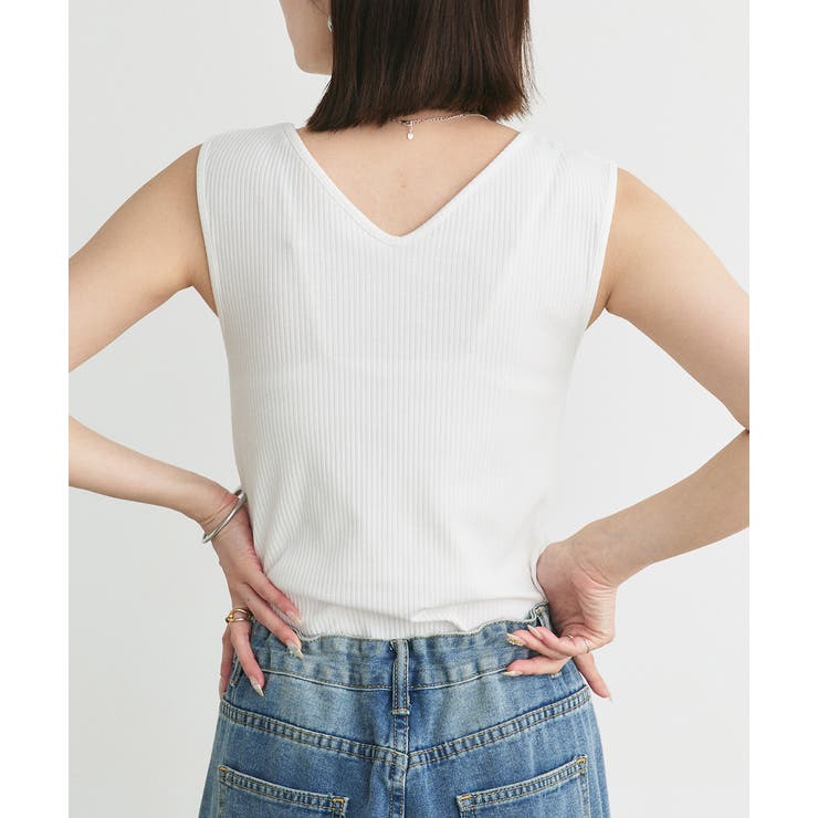 前後2wayリブタンクトップ | ad thie | 詳細画像6 