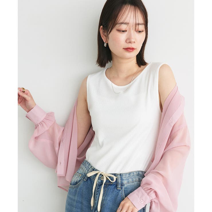 前後2wayリブタンクトップ | ad thie | 詳細画像7 