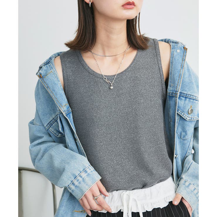 ラメテレコリブタンクトップ | ad thie | 詳細画像18 