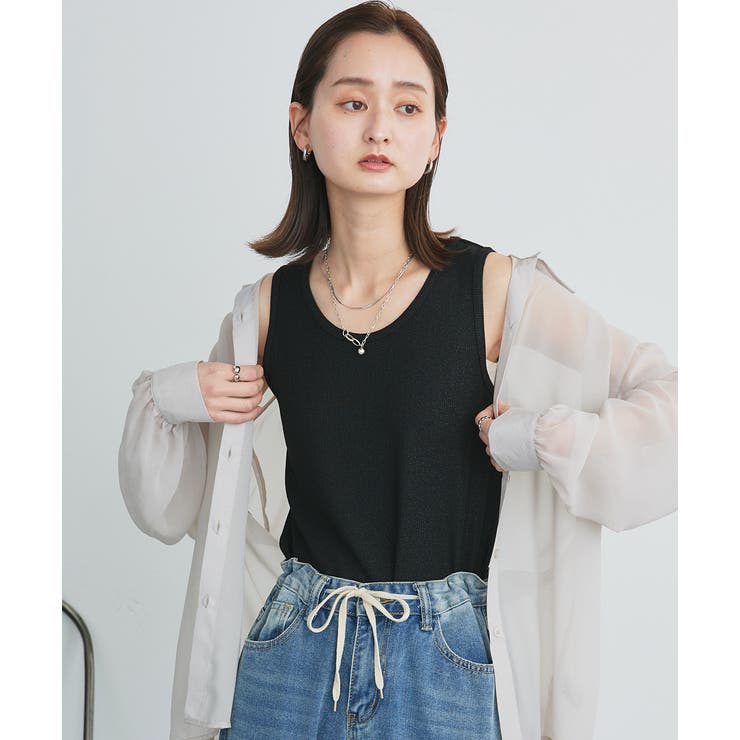 ラメテレコリブタンクトップ | ad thie | 詳細画像4 