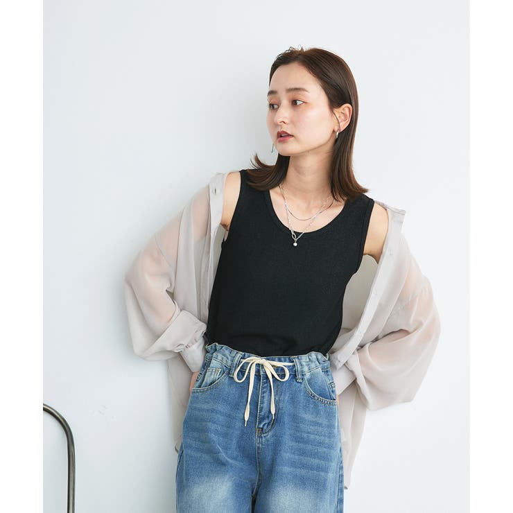 ラメテレコリブタンクトップ | ad thie | 詳細画像5 