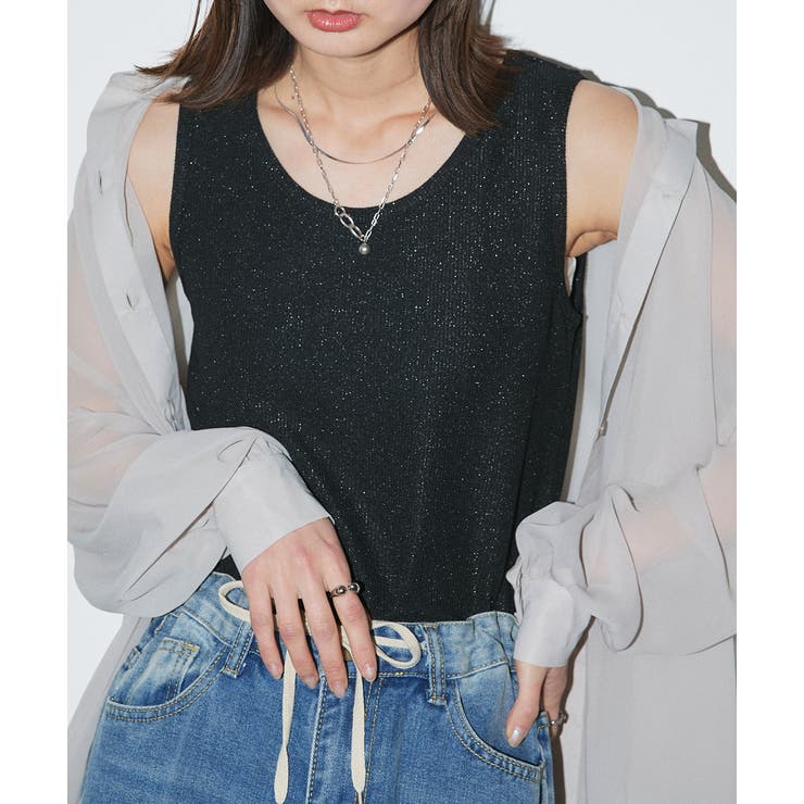 ラメテレコリブタンクトップ | ad thie | 詳細画像7 