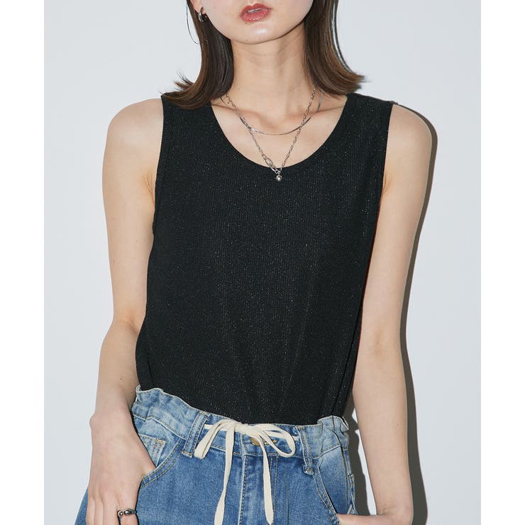 ラメテレコリブタンクトップ | ad thie | 詳細画像8 