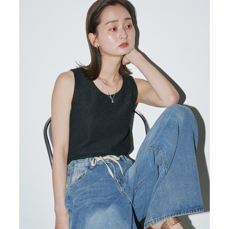 ラメテレコリブタンクトップ | ad thie | 詳細画像9 