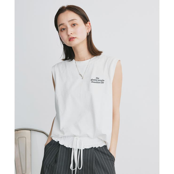 ワンポイントロゴ刺繍タンクトップ | ad thie | 詳細画像14 