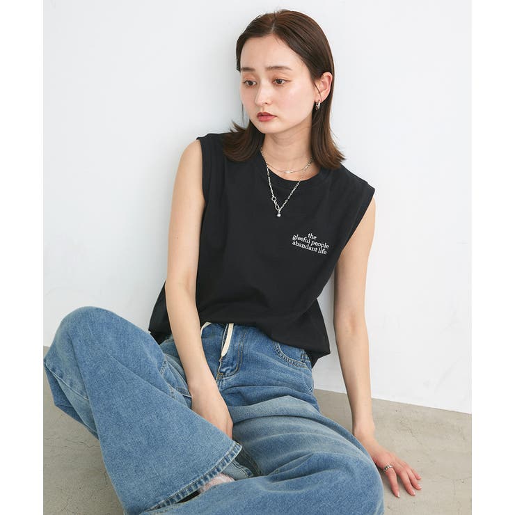 ワンポイントロゴ刺繍タンクトップ | ad thie | 詳細画像28 