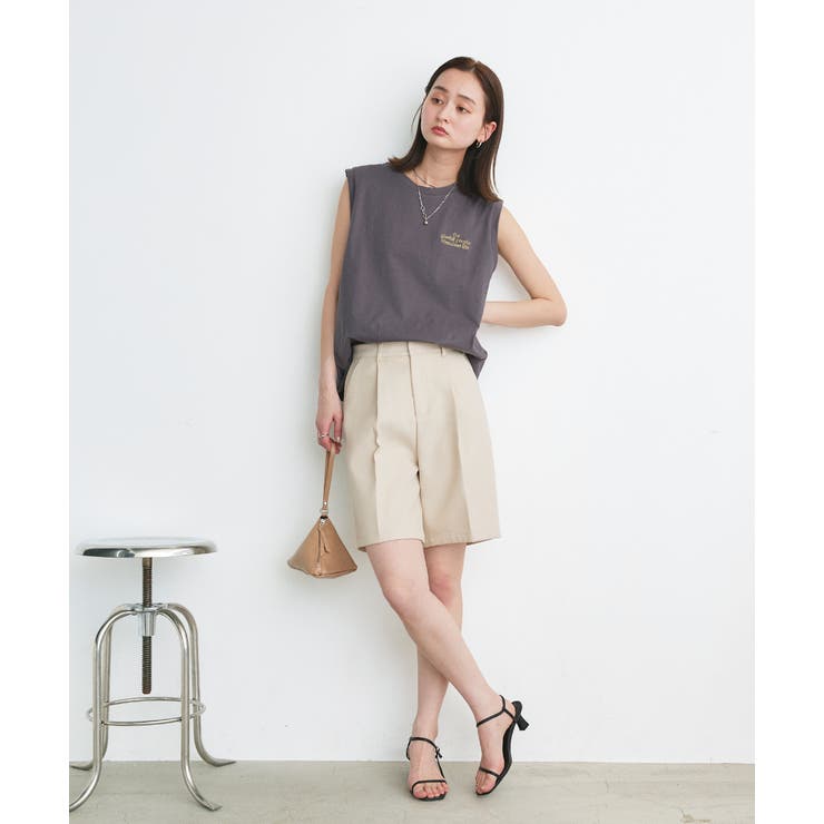 ワンポイントロゴ刺繍タンクトップ | ad thie | 詳細画像29 