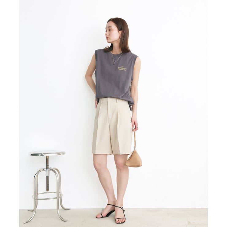 ワンポイントロゴ刺繍タンクトップ | ad thie | 詳細画像30 