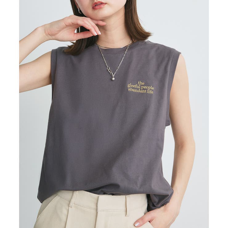 ワンポイントロゴ刺繍タンクトップ | ad thie | 詳細画像32 