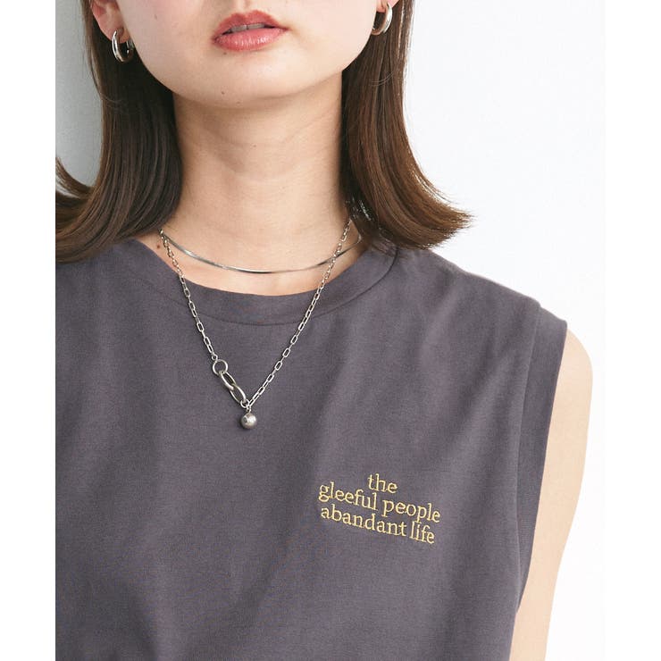 ワンポイントロゴ刺繍タンクトップ | ad thie | 詳細画像33 