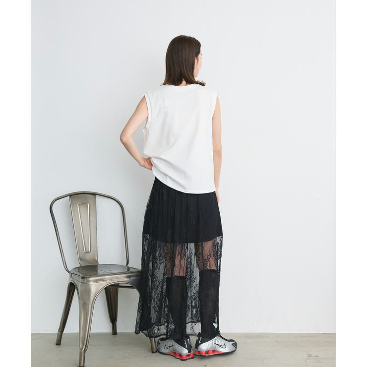 ワンポイントロゴ刺繍タンクトップ | ad thie | 詳細画像4 